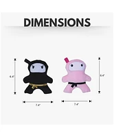 Pink & Black Ninja Love Plush Dog Toy Gift Set – with Squeaker & Crinkle Paper for Fun Play, Durable for Chewing, Perfect for Playtime and Cudd