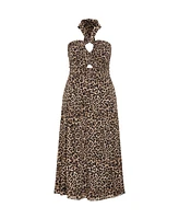 City Chic Plus Everlee Animal Print Maxi Dress