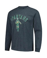 Fanatics Unlabeled Men's Heather Charcoal Michigan State Spartans Logo Long Sleeve T-Shirt