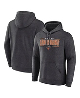 Fanatics Men's Heather Charcoal Texas Longhorns Horizontal Block Fleece Pullover Hoodie
