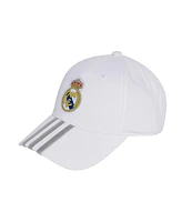 Adidas Men's and Women's White Real Madrid 3-Stripe Dad Adjustable Hat