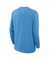 Nike Men's Light Blue Houston Oilers Rewind Heavy Max90 Pocket Long Sleeve T-Shirt
