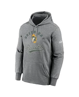 Nike Men's Heather Gray Green Bay Packers Performance Fleece Pullover Hoodie