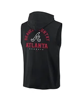 Fanatics Men's Black Atlanta Braves Fire Speed Sleeveless Pullover Hoodie