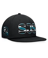 Fanatics Men's Black San Jose Sharks Authentic Pro Alternate Jersey Snapback Hat