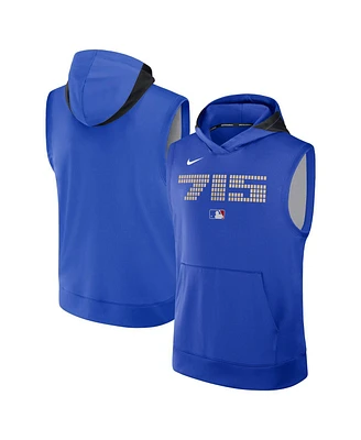Nike Men's Royal Atlanta Braves Authentic Collection City Connect Performance Sleeveless Pullover Hoodie