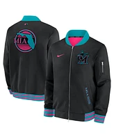 Nike Men's Black Miami Marlins 2025 City Connect Authentic Collection Full-Zip Bomber Jacket