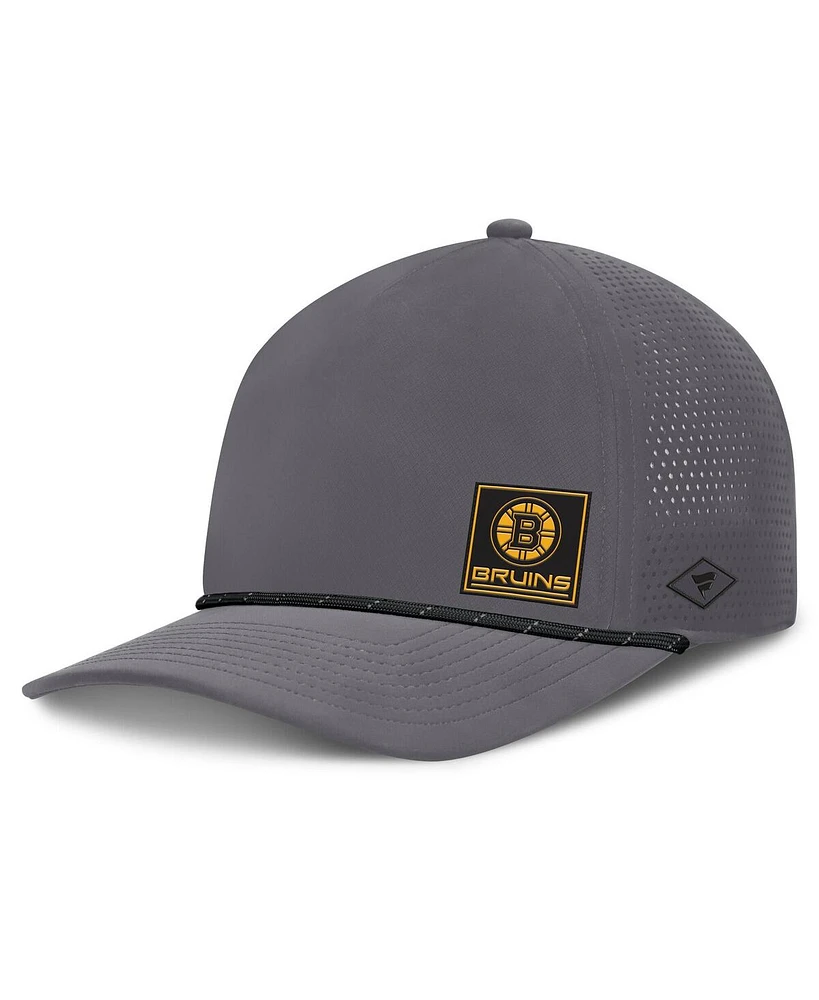 Fanatics Men's Gray Boston Bruins Captain Rope Adjustable Hat