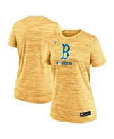 Nike Women's Gold Boston Red Sox City Connect Authentic Collection Velocity Performance T-Shirt