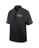 Nike Men's Black Baltimore Ravens Sideline Short Sleeve Quarter-Zip Performance Coach Jacket