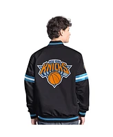 Starter Men's Black New York Knicks Scout Varsity Full-Snap Jacket