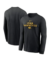 Nike Men's Black Iowa Hawkeyes 2025 Sideline Performance Long Sleeve T-Shirt