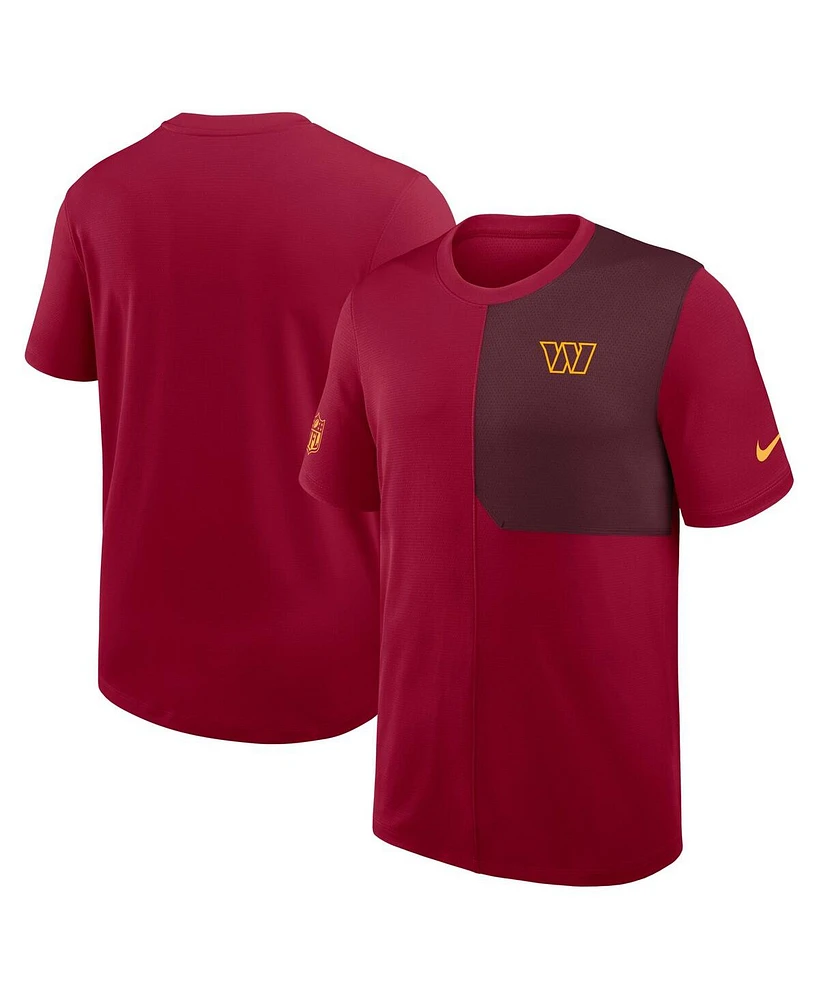 Nike Men's Burgundy Washington Commanders Sideline Uv Performance Coach T-Shirt