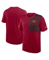 Nike Men's Burgundy Washington Commanders Sideline Uv Performance Coach T-Shirt