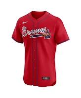 Nike Men's Ronald Acuna Jr. Red Atlanta Braves Alternate 2 Elite Jersey