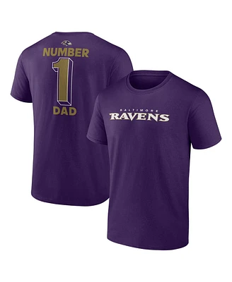 Logo Athletic Men's Purple Baltimore Ravens 1 Dad Jersey T-Shirt