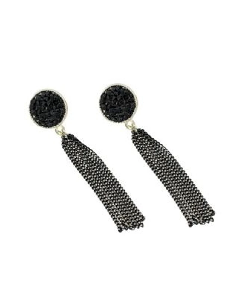 Sohi Circular Tassel Drop Earrings