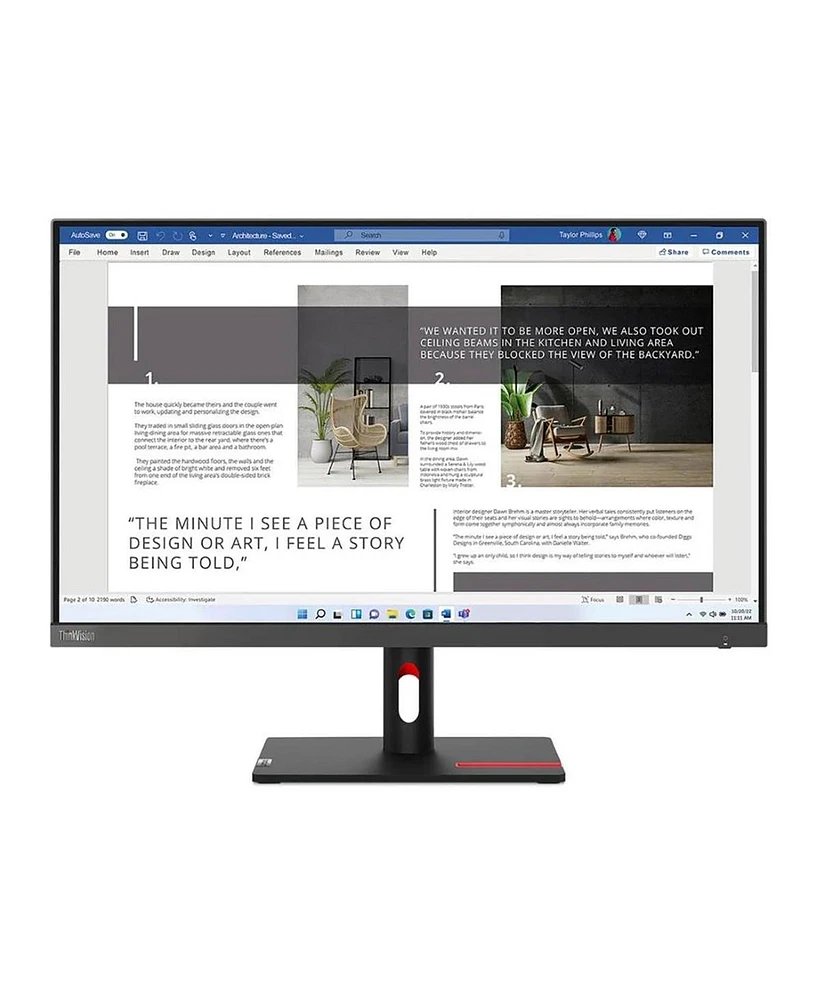 Lenovo ThinkVision S27i-30 27" 16:9 Full Hd 100Hz Ips Wled Lcd Monitor, Storm Gray