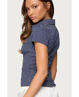 Edikted Women's Polka Dot Tailored Button Up Shirt