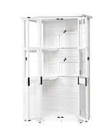 Mondawe 63"H Wood Storage Cabinet,Waterproof Greenhouse with Lockable Door