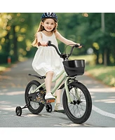Kids Bike with Training Wheels Adjustable Seat Handlebar for Ages 4 to 7