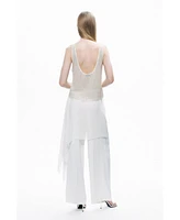 Nocturne Women's Open Back Crystal Stone Detailed Blouse
