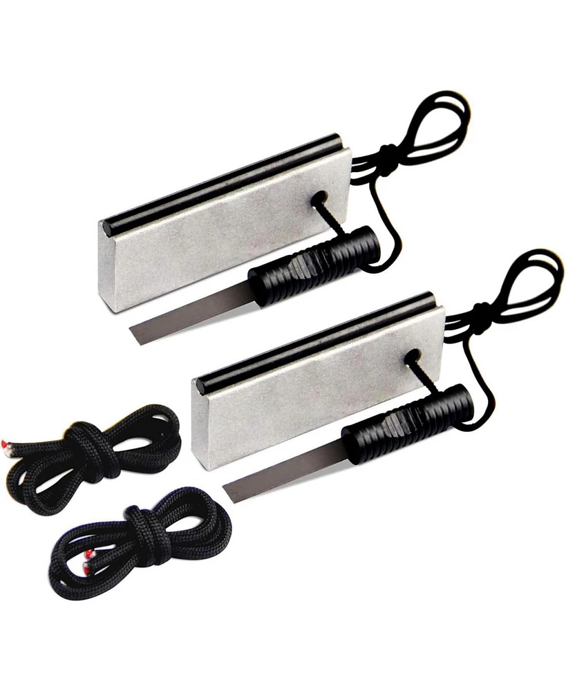 Aofar Magnesium Fire Starter Af-374 (2-Pack) Waterproof Fire Steel Pouch for Camping, Hiking, Hunting, Backpacking,Outdoor Survival fire Striker kit