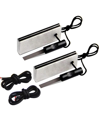 Aofar Magnesium Fire Starter Af-374 (2-Pack) Waterproof Fire Steel Pouch for Camping, Hiking, Hunting, Backpacking,Outdoor Survival fire Striker kit