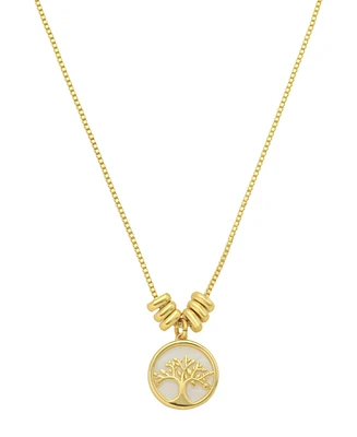 Unwritten Mother of Pearl Family Tree Pendant Necklace