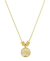 Unwritten Mother of Pearl Family Tree Pendant Necklace