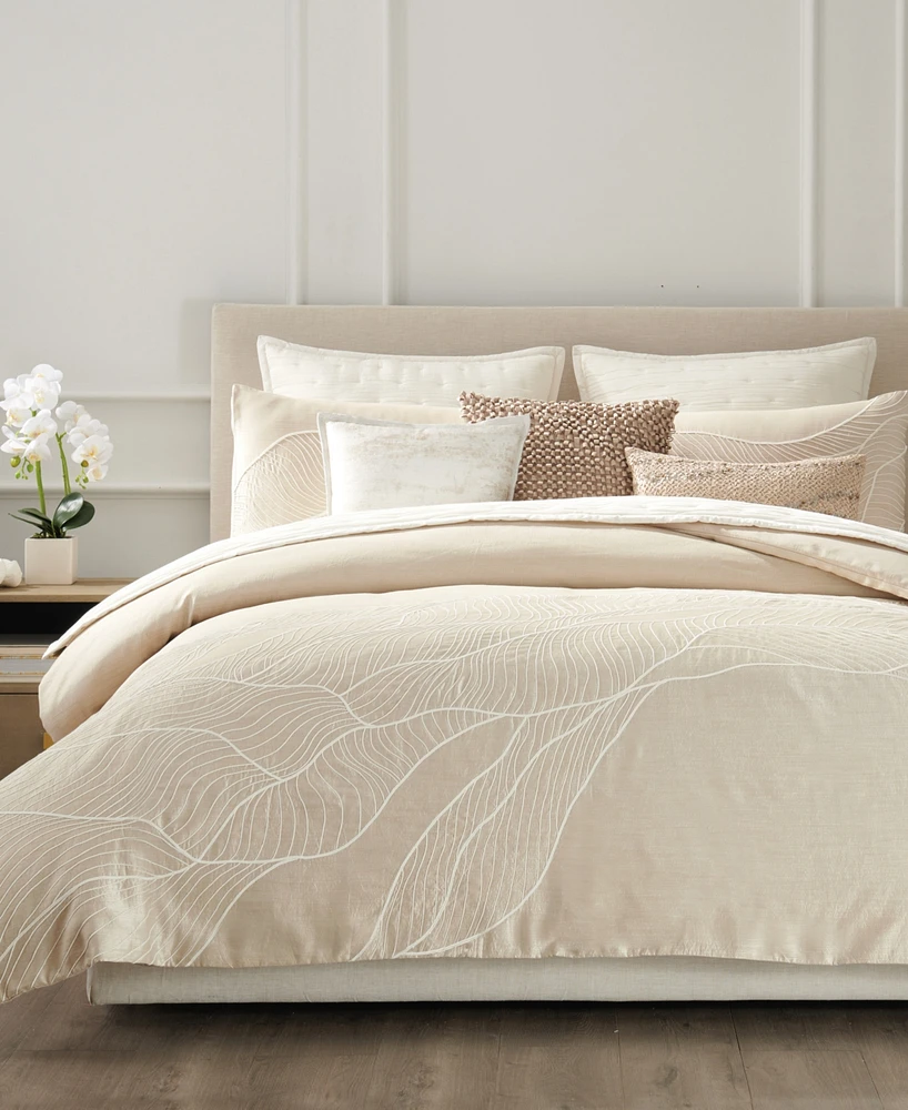Donna Karan Home Dune Embroidered Duvet Cover