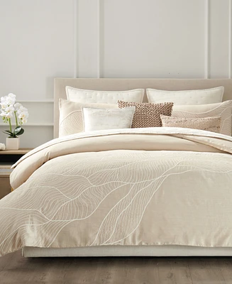 Donna Karan Home Dune Embroidered Duvet Cover