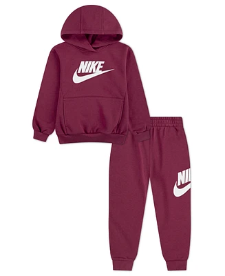 Nike Little Girls 2-Piece Club Fleece Hoodie and Pants Set