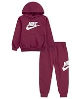 Nike Little Girls 2-Piece Club Fleece Hoodie and Pants Set