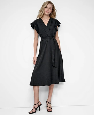 Dkny Women's Flutter-Sleeve Midi Dress