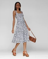 Avec Les Filles Women's Fiesta Square-Neck Midi Dress