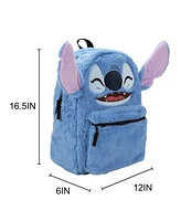Disney Stitch Plush Character & Tropical Print 16.5" Flip Pak Reversible Backpack