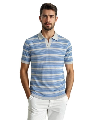 Scott Barber Men's Johnny Collar Striped Polo