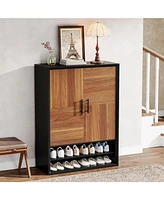 Tribesigns Shoe Cabinet with Doors, 6-Tier Shoe Storage Organizer with Adjustable Shelves for Entryway Hallway Closet