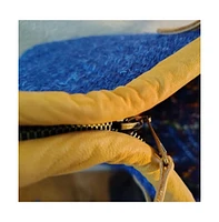 Sawa Sawa Nourishment Rectangular Handmade Laptop Work Sisal Straw Blue Basket Tote Handbag