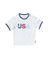 Bits & Bows Girls Usa Crewneck T-Shirt