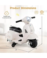 Licensed Vespa Kids Ride on Motorcycle with Led Headlight and Horn Sound