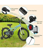 Kids Bike 18-Inch Children Training Bicycle with 2 Brake for 3-8 Years Old
