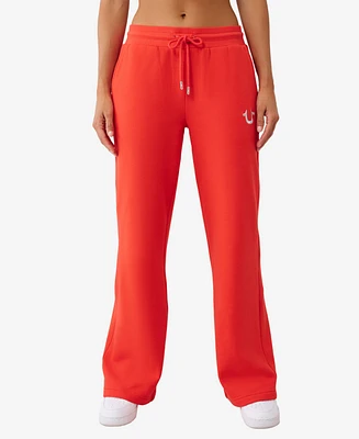 True Religion Women's Lurex Buddha Straight Leg Pants