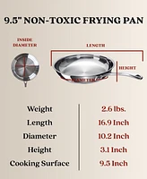Alva Chef 9.5" Stainless Steel Frying Pan - Non-Toxic Pfas/Pfoa/Ptfe Free