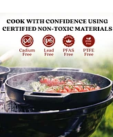 Alva Nori 11" Enameled Cast Iron Round Griddle Pan - Pfas/Pfoa/Ptfe Free