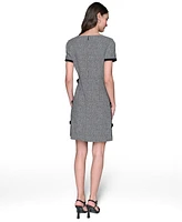 Karl Lagerfeld Paris Women's Millenium Knit Tweed A-Line Dress
