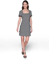 Karl Lagerfeld Paris Women's Millenium Knit Tweed A-Line Dress