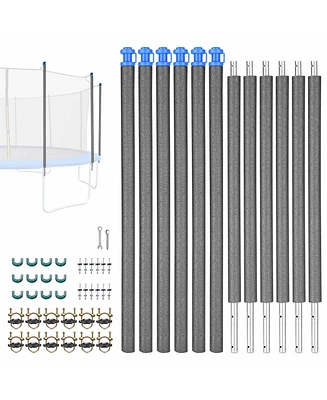 Yescom Universal Trampoline Replacement Enclosure Poles Accessories with Clamp and Hardware Fits 6 Straight Poles Trampoline
