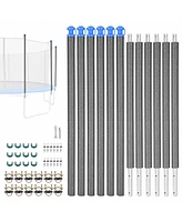 Yescom Universal Trampoline Replacement Enclosure Poles Accessories with Clamp and Hardware Fits 6 Straight Poles Trampoline